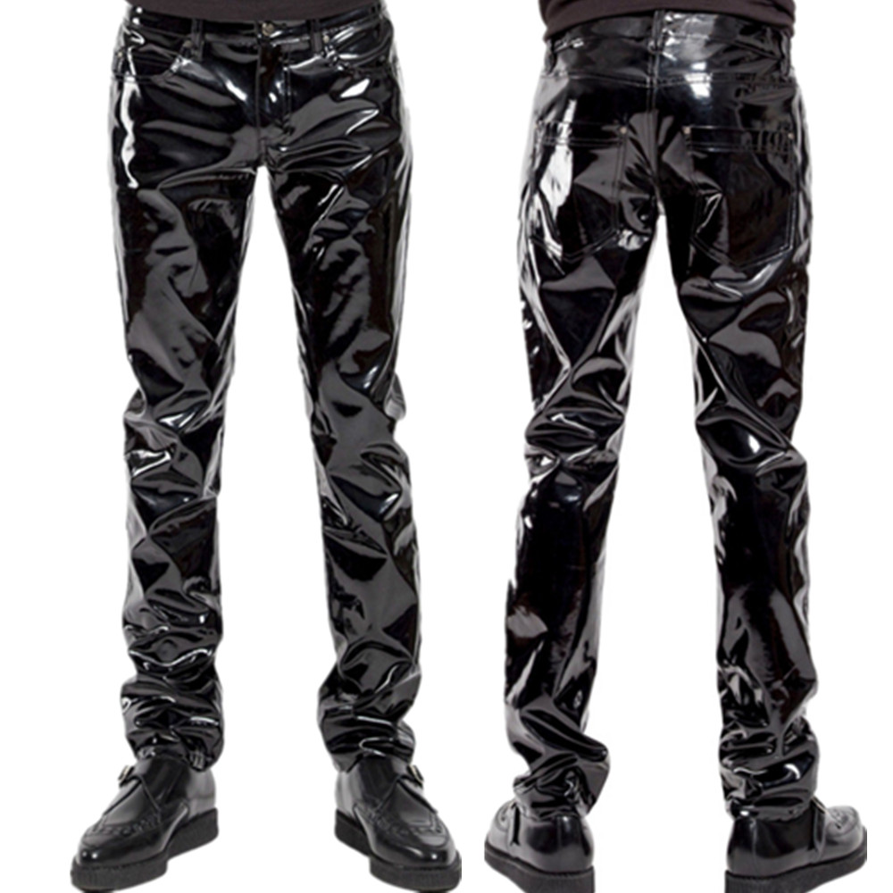 Motorcycle Gear Mens - لامعة بولي كلوريد الفينيل اللاتكس بنطلون
